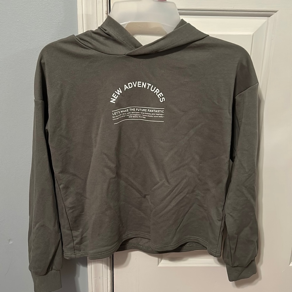Lightweight hooded top, olive green